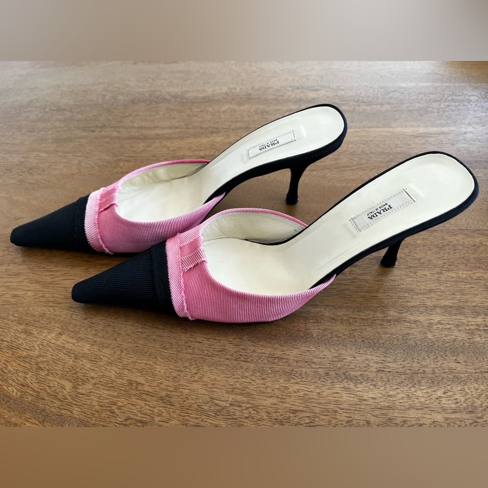 Prada mules pump shoes - black/pink- size 37- Italy